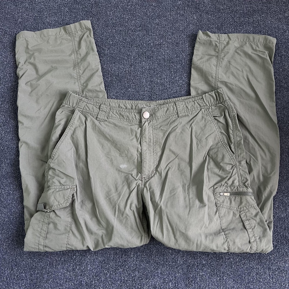 Columbia Pants Mens 36 Green Omni-Shade Convertible Hiking‎ Cargo Zip Pockets